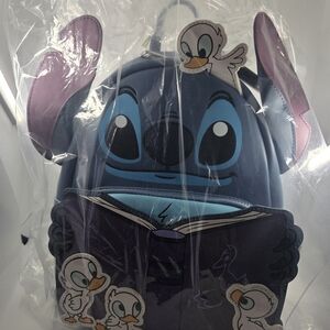 Loungefly Disney Lilo & Stitch Blue Character Backpack with Duck Accents